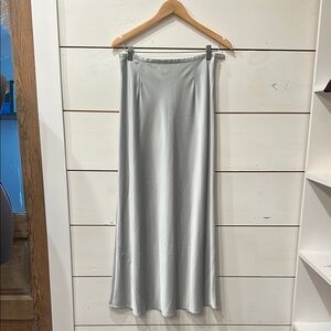 LOFT Silver Maxi Skirt